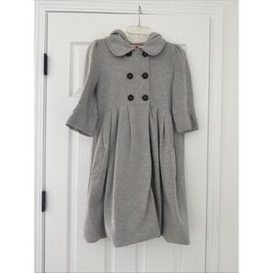 Juicy Couture Peacoat Jacket (M) Y2K Coat Hooded Empire Waist Double Breast VTG